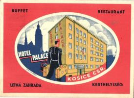 Kassa, Kosice; Hotel Palace reklámlap / hotel advertisement card s: Wiko 1938 Kassa visszatért So. Stpl (EK)
