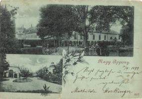 1899 Nagyappony, Appony, Oponice; kastély / castle. floral (szakadások / tears)