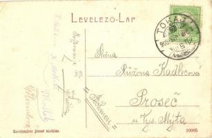 Tokaj, látkép híddal, Romer Sándor üzlete. Korchmáros József kiadása  (EK)