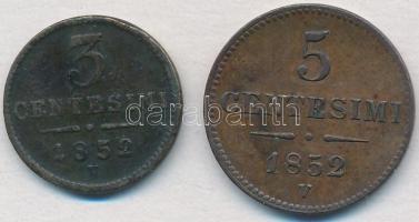 Olasz Államok / Lombardia-Velence 1852V 3c Cu + 5c Cu T:2,2- 
Italian States / Lombardy-Venetia 185...