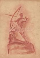 Kisfaludy Strobl Zsigmond (1884-1975): Íjász; szignált, ceruza, papír 22x30cm
