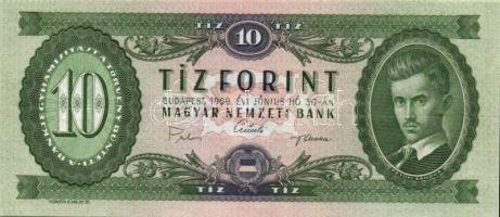 1962. 10Ft + 1969. 10Ft mindkettő egyenetlen sor- és sorozatszámokkal és erős papírráncokkal! T:I