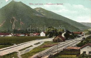 Liptóújvár, Liptovsky Hrádok (Tátra);  látkép a vasútállomással. Feitzinger Ede No. 900. / Bahnhof / general view with railway station (szakadás / tear)