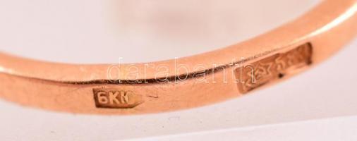 14 K arany gyűrű szintetikus rubinnal 4,2g / 14 C gold ring with synthetic ruby m:57