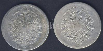 Német Birodalom/Császárság 1874+1875. 1M Ag 2klf T:3/4+