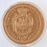 1707. II. Rákóczi Ferenc aranyforintjának COPY jelzésű aranyozott utánverete (27,84g/38mm) T:PP
