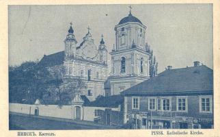 Pinsk, Katholische Kirche / church, street, shops