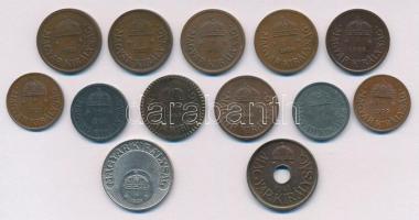 1926-1944. 2f (9xklf) közte 1940. 2f Fe + 1938-1939. 1f Br (2xklf) + 1938-1941. 20f (2xklf) T:1-,2