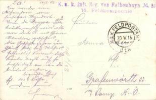 1916 K.u.K. Inft. Reg. von Falkenhayn No. 81. 10. Feldkompagnie / WWI K.u. military photo