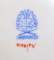 Herendi indiai kosár mintás porcelán váza, kézzel festett, jelzett, hibátlan, m: 17,5 cm