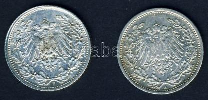 Német Birodalom/Császárság 1905A 1/2M Ag + 1915F 1/2M Ag T:3,3+ k