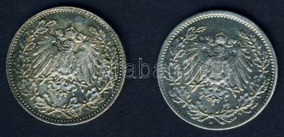 Német Birodalom/Császárság 1915D 1/2M Ag + 1918D 1/2M Ag T:3,3+