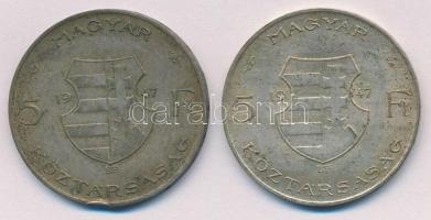 1947. 5Ft Ag "Kossuth" (2x) T:2-,3 ph