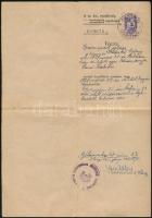cca 1928-1951 3 db okmány: rendőrségi végzés, tisztiorvosi bizonyítvány, honvédségi leszerelési jegy
