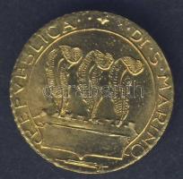 San Marino 1935. 20L modern Au mini utánzata 0,333-as minőségű T:2