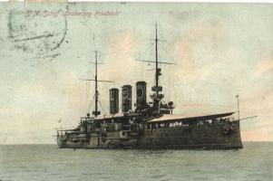 1909 SM Schiff Erzherzog Friedrich K.u.K. Kriegsmarine / SMS Erzherzog Friedrich az Osztrák-Magyar Haditengerészet pre-dreadnought (Linienschiffe) csatahajója / Austro-Hungarian Navy pre-dreadnought battleship. G. Costalunga