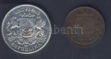 Lettország 1922. 5S T:3 + 1925. 2L Ag T:2