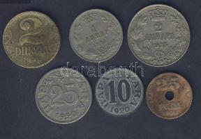 Jugoszlávia 1920. 10P, 25P + 1925. 1D, 2D + 1938. 25p, 2D T:2/3,3+,3