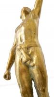 A győztes sportoló, réz szobor, jelzés nélkül, m: 33 cm