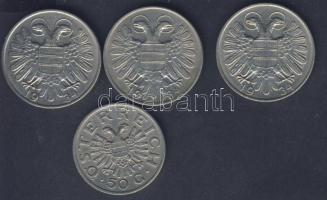 Ausztria 1934. 1Sch (3x) + 1935. 50Gr T:2,2/3