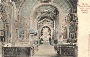 Máriagyűd (Siklós), templom belső, oltár. Kiadja Feiler Mariska (kis szakadás / small tear)