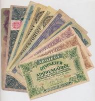 10db-os vegyes magyar pengő, adópengő és forint bankjegy tétel, közte 1990. 500Ft T:III,III-
