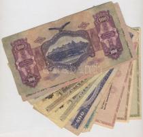 10db-os vegyes magyar pengő, adópengő és forint bankjegy tétel, közte 1990. 500Ft T:III,III-