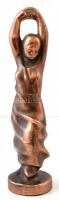 Táncoló nő, bronz szobor, jelzés nélkül, m: 29,5 cm