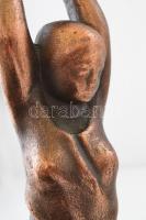 Táncoló nő, bronz szobor, jelzés nélkül, m: 29,5 cm