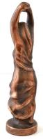 Táncoló nő, bronz szobor, jelzés nélkül, m: 29,5 cm