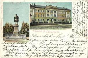 1901 Zalaegerszeg, Gimnázium, Deák szobor. Kiadja Komlós M. Miksa 5609. sz. (kis szakadás / small tear)