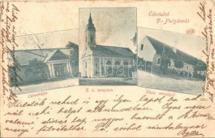1901 Polgár, Tiszapolgár; Városháza, Római katolikus templom, Nagy vendéglő, étterem (fl)