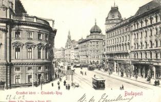 1902 Budapest VIII. Erzsébet körút, villamosok (Rb)