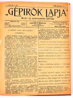 1900 Gépírók Lapja. I. évf. 1.- 10. sz. Szerk.: Ábrányi Márton. Korabeli aranyozott egészvászon-köté...