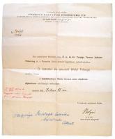 1918. Vörös Kereszt Ezüst Díszérme hadidíszítménnyel adományozói levél T:III