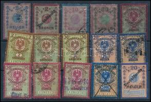 48 db vegyes osztrák illetékbélyeg