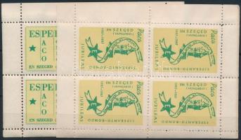 Szeged 1967 2 különféle eszperantó levélzáró négyes kisív