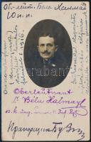1922 Halmay Béla (1881-1953) jogász, Miskolc későbbi polgármesterének 1916-es katonaportréja 1922-ben fiának megküldött levelezőlapon