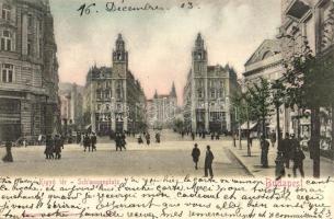 1903 Budapest V. Kígyó tér (Ferenciek tere), Klotild paloták, Kunz és Mossmer üzlete, kávéház (EK)