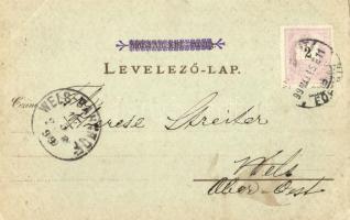 1899 Budapest VI. Andrássy út, villamos. Art Nouveau, litho (EK)