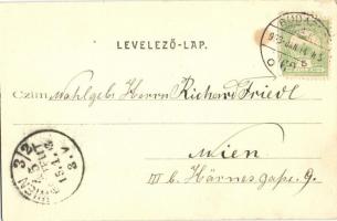 1903 Budapest VIII. Nemzeti színház és bérháza, Ehm János étterme és sörcsarnoka, villamosok, Kerepe...