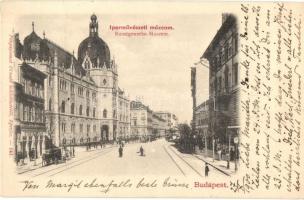 1900 Budapest IX. Iparművészeti Múzeum, Gyógyszertár, villamos. Fénynyomat Divald műintézetéből 141.