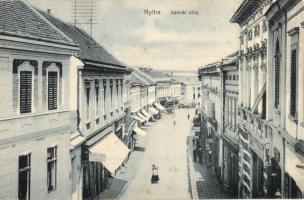 Nyitra, Nitra; Kalmár utca, Dirnfeld Samu üzlete / street, shops
