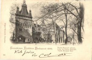 1898 Budapest XIV. Városliget, Ezredéves Kiállítás 1896. Vajdahunyad vára. Kiadja Edgar Schmidt (EK)