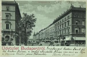 1899 Budapest VI. Andrássy út, kávéház. Ottmar Zieher Art Nouveau, litho (vágott / cut)