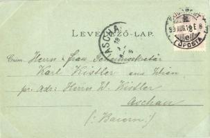 1899 Budapest VI. Andrássy út, kávéház. Ottmar Zieher Art Nouveau, litho (vágott / cut)