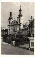 Marosvásárhely, Targu Mures; Plébánia és Székely kapu, üzletek / church and Székely gate, shops