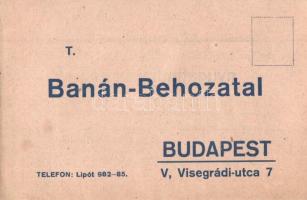 T. Banán-Behozatal. Hátoldalon nyugatindiai banánt rendelő lappal / Hungarian Banana import advertisement postcard. order form in the backside