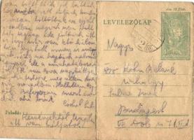 1944 3 db levél Kohn Bélánénak zsidó KMSZ (közérdekű munkaszolgálatos) hozzátartozójától / 3  WWII Letters of a Jewish labor serviceman. Judaica