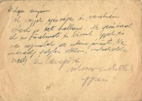 1944 Korda György zsidó 101/343 KMSZ (közérdekű munkaszolgálatos) levele Kohn Bélánénak a csepeli mu...